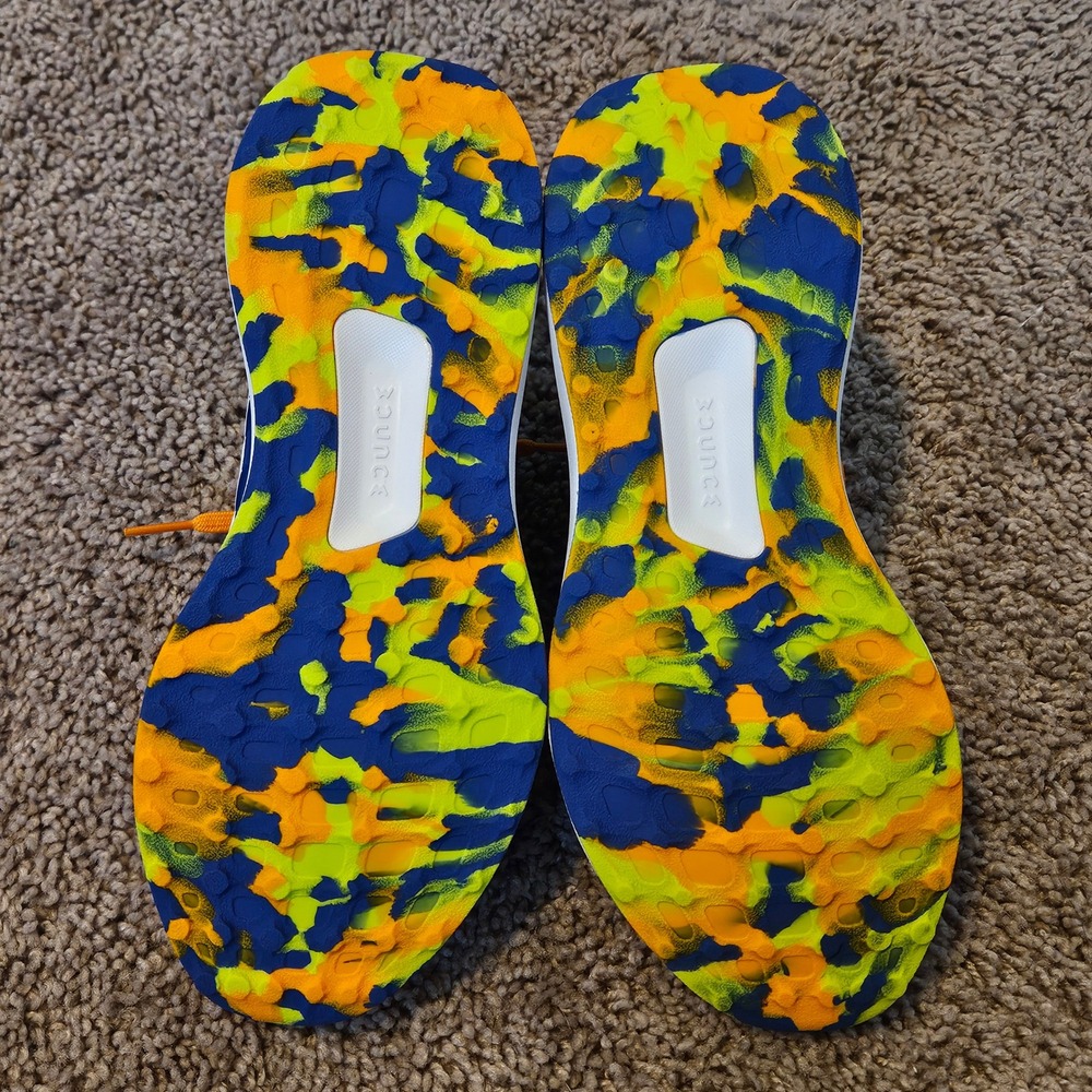 Adidas Kids Ubounce DNA Shoes Boys Size 5 Crew Orange Solar Slime Sneakers Neon - Picture 7 of 10